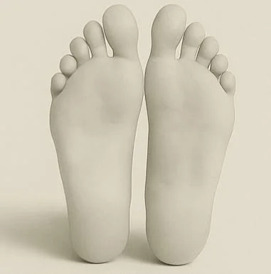 Foot bottom view example - both soles of feet
